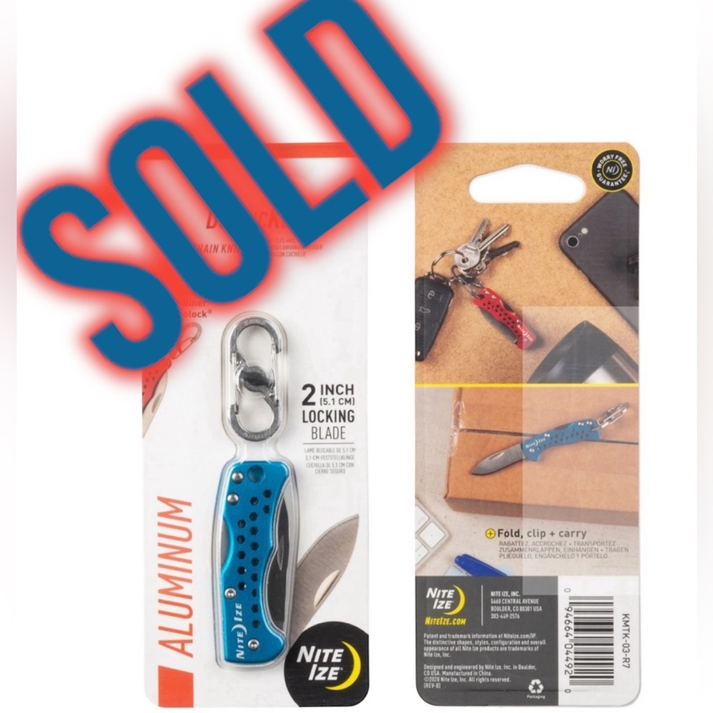 🆕⚒️Nite Ize DoohicKey Key Chain Knife Blue
